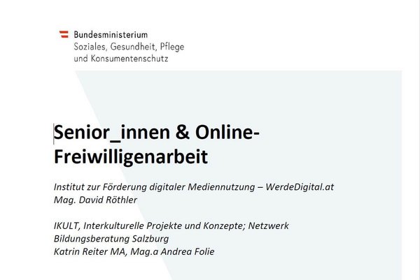 Senior:innen und Online Freiwilligenarbeit